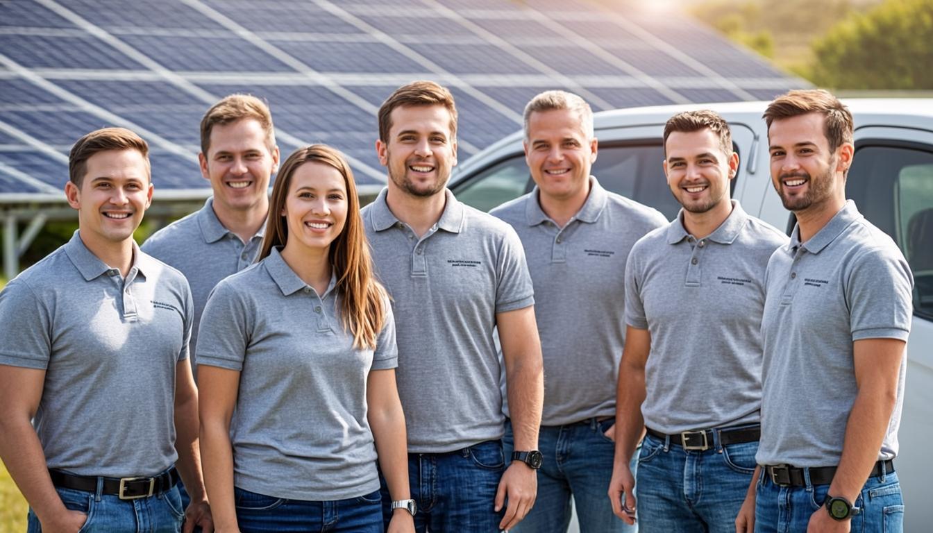 Team des Energiehaus Dör bei einer Solarmontage
